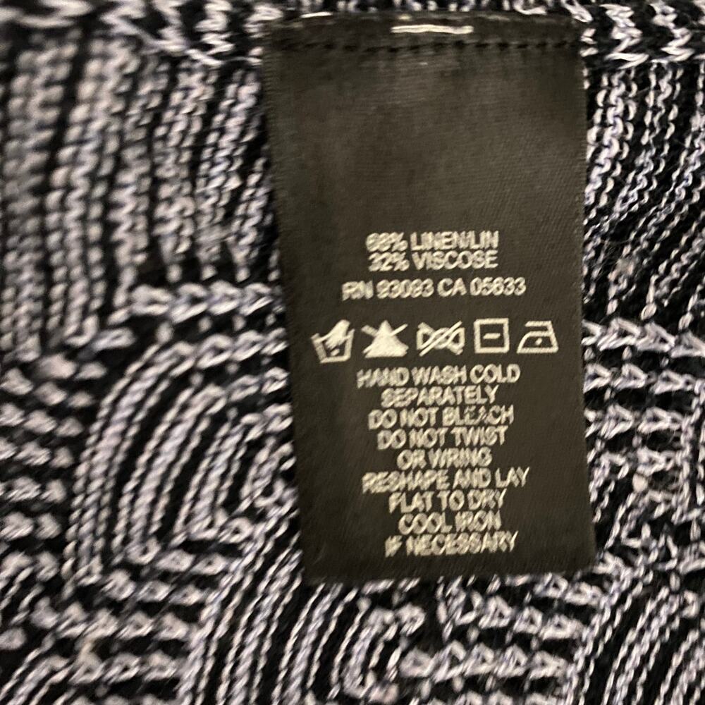 NIC+ZOE Blue and Black open Cardigan Sweater Size Large Fits like a Medium - Picture 4 of 4